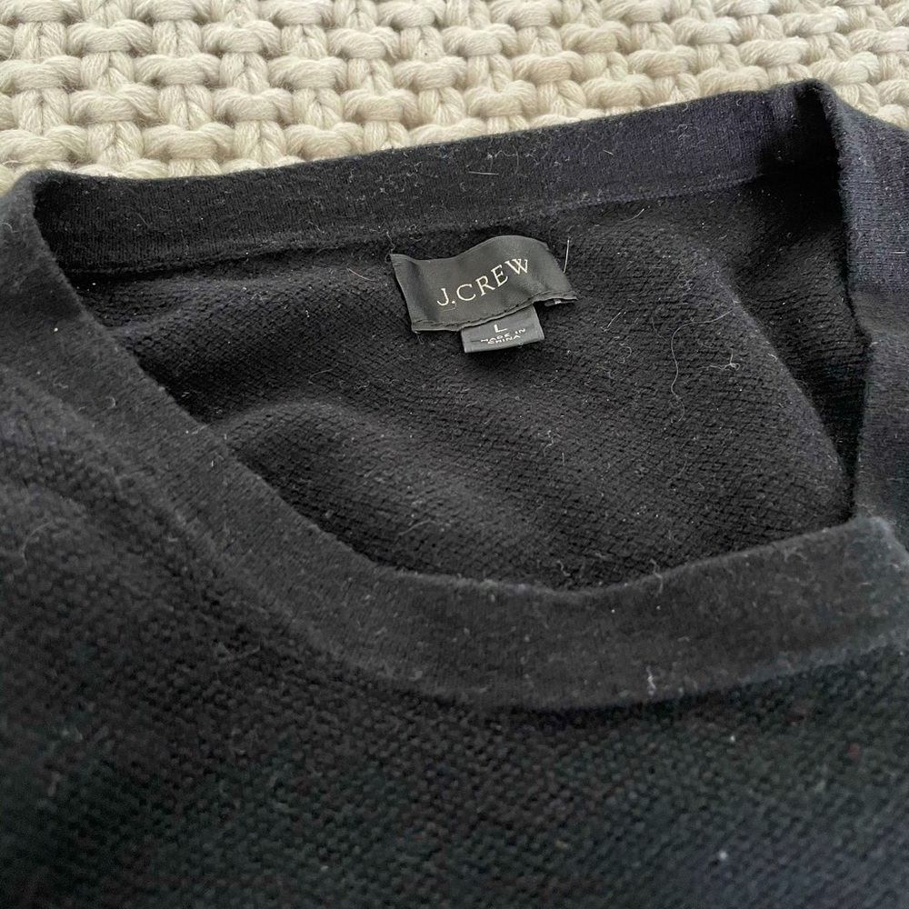 Men’s J. Crew Cotton Cashmere Sweater, Black